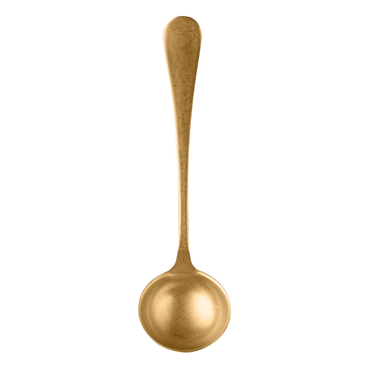 Gold spoon on a white background