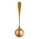 Gold spoon on a white background