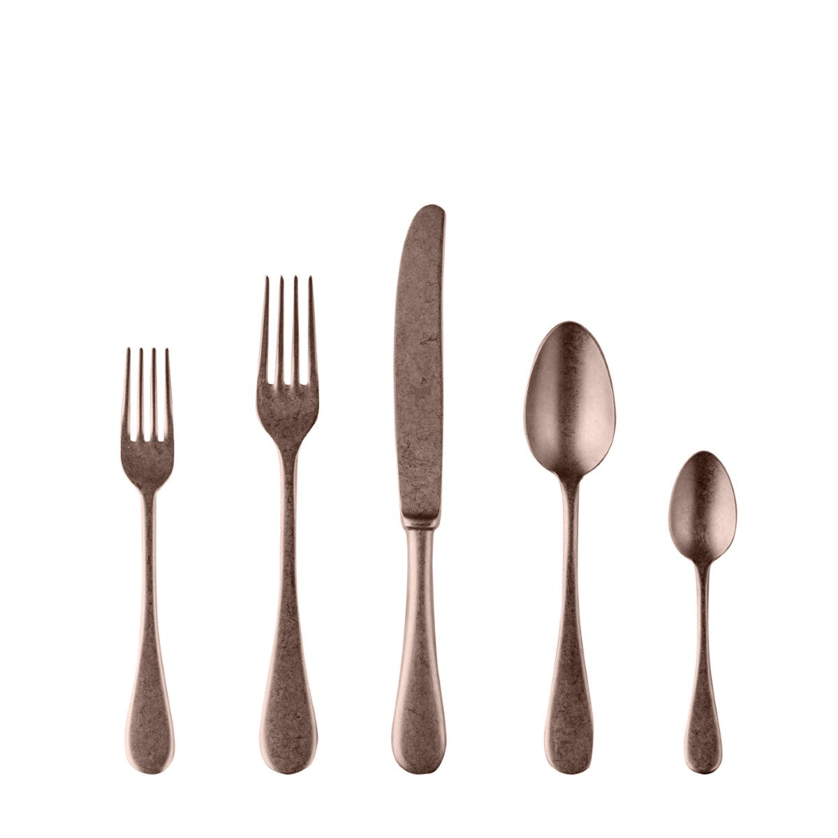 5 Piece Place Setting Vintage Bronzo Flatware Set