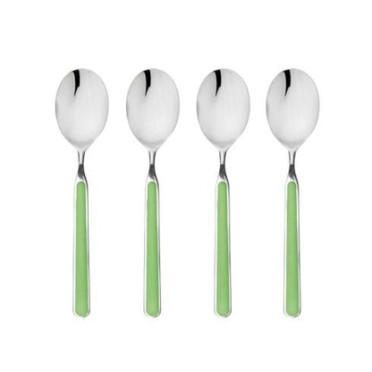 Mepra Fantasia Applegreen American Coffee Spoons, Set of 4 | Italian 18/10 Stainless Steel