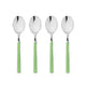 Mepra Fantasia Applegreen American Coffee Spoons, Set of 4 | Italian 18/10 Stainless Steel