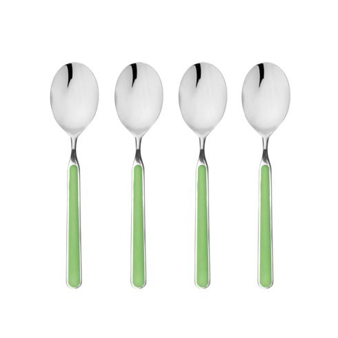 Mepra Fantasia Applegreen American Coffee Spoons, Set of 4 | Italian 18/10 Stainless Steel