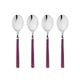 Mepra Fantasia Light Mauve American Coffee Spoons, Set of 4 | Italian 18/10 Stainless Steel