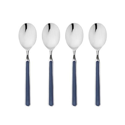 Mepra Fantasia Cobalt American Coffee Spoons, Set of 4 | Italian 18/10 Stainless Steel
