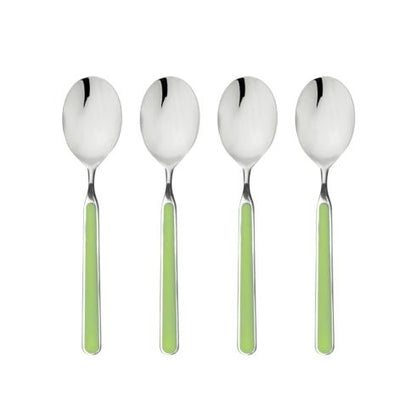 Mepra Fantasia Acid Green American Coffee Spoons, Set of 4 | Italian 18/10 Stainless Steel