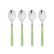 Mepra Fantasia Acid Green American Coffee Spoons, Set of 4 | Italian 18/10 Stainless Steel