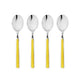 Mepra Fantasia Yellow American Coffee Spoons, Set of 4 | Italian 18/10 Stainless Steel