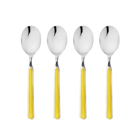 Mepra Fantasia Yellow American Coffee Spoons, Set of 4 | Italian 18/10 Stainless Steel
