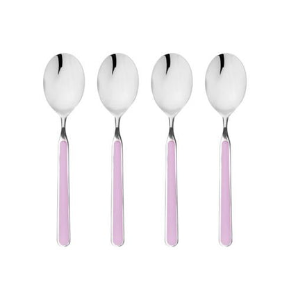 Mepra Fantasia Lilla American Coffee Spoons, Set of 4 | Italian 18/10 Stainless Steel