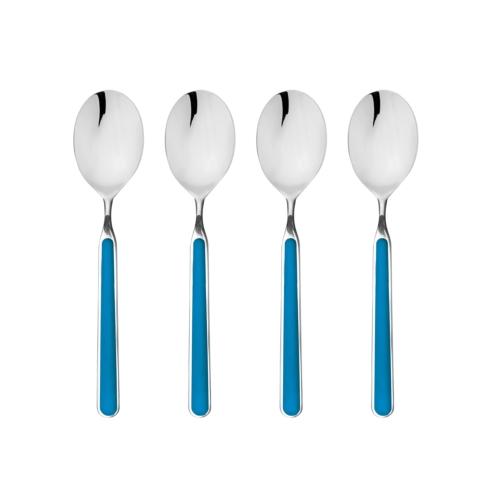 Mepra Fantasia Electric Blue American Coffee Spoons, Set of 4 | Italian 18/10 Stainless Steel