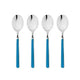 Mepra Fantasia Electric Blue American Coffee Spoons, Set of 4 | Italian 18/10 Stainless Steel
