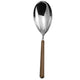 Spoon with a brown handle on a white background