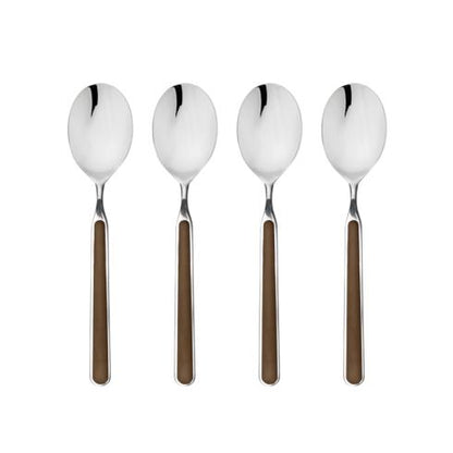 Mepra Fantasia Tobacco American Coffee Spoons, Set of 4 | Italian 18/10 Stainless Steel