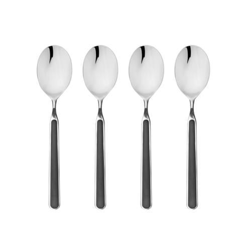 Mepra Fantasia Black American Coffee Spoons, Set of 4 | Italian 18/10 Stainless Steel
