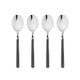 Mepra Fantasia Black American Coffee Spoons, Set of 4 | Italian 18/10 Stainless Steel
