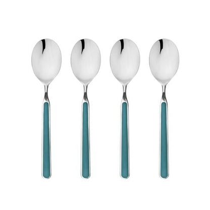 Mepra Fantasia Petroleum American Coffee Spoons, Set of 4 | Italian 18/10 Stainless Steel