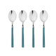 Mepra Fantasia Petroleum American Coffee Spoons, Set of 4 | Italian 18/10 Stainless Steel