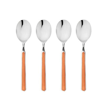 Mepra Fantasia Orange American Coffee Spoons, Set of 4 | Italian 18/10 Stainless Steel