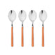 Mepra Fantasia Orange American Coffee Spoons, Set of 4 | Italian 18/10 Stainless Steel