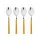 Mepra Fantasia Mustard American Coffee Spoons, Set of 4 | Italian 18/10 Stainless Steel