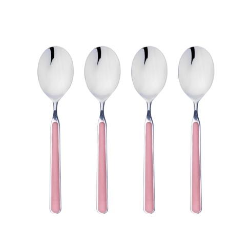 Mepra Fantasia Pink American Coffee Spoons, Set of 4 | Italian 18/10 Stainless Steel