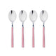 Mepra Fantasia Pink American Coffee Spoons, Set of 4 | Italian 18/10 Stainless Steel