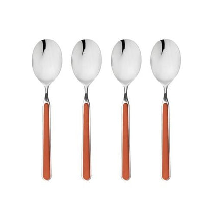 Mepra Fantasia Rust American Coffee Spoons, Set of 4 | Italian 18/10 Stainless Steel