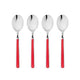 Mepra Fantasia Red American Coffee Spoons, Set of 4 | Italian 18/10 Stainless Steel