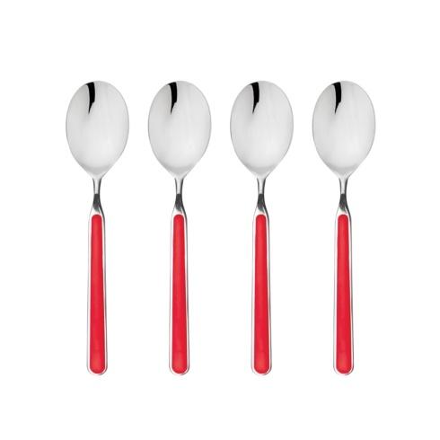 Mepra Fantasia Red American Coffee Spoons, Set of 4 | Italian 18/10 Stainless Steel
