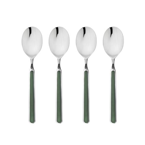 Mepra Fantasia Forrest Green American Coffee Spoons, Set of 4 | Italian 18/10 Stainless Steel