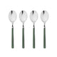 Mepra Fantasia Forrest Green American Coffee Spoons, Set of 4 | Italian 18/10 Stainless Steel