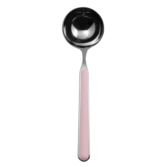 Spoon with pink handle on a white background