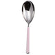Spoon with a pink handle on a white background