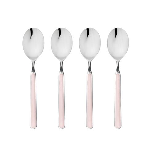 Mepra Fantasia Pale Rose American Coffee Spoons, Set of 4 | Italian 18/10 Stainless Steel
