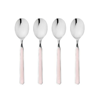 Mepra Fantasia Pale Rose American Coffee Spoons, Set of 4 | Italian 18/10 Stainless Steel