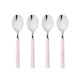 Mepra Fantasia Pale Rose American Coffee Spoons, Set of 4 | Italian 18/10 Stainless Steel