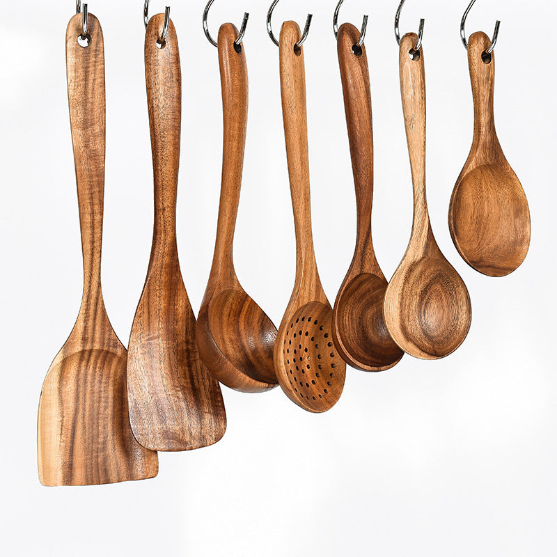 Teak Wood Ladle Turner Colander Soup Tools