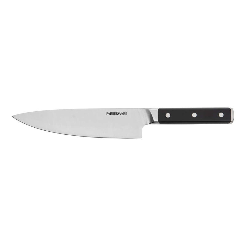 Farberware chef's knife on a white background