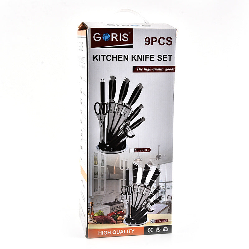 Goris 9-piece kitchen knife set packaging on a white background