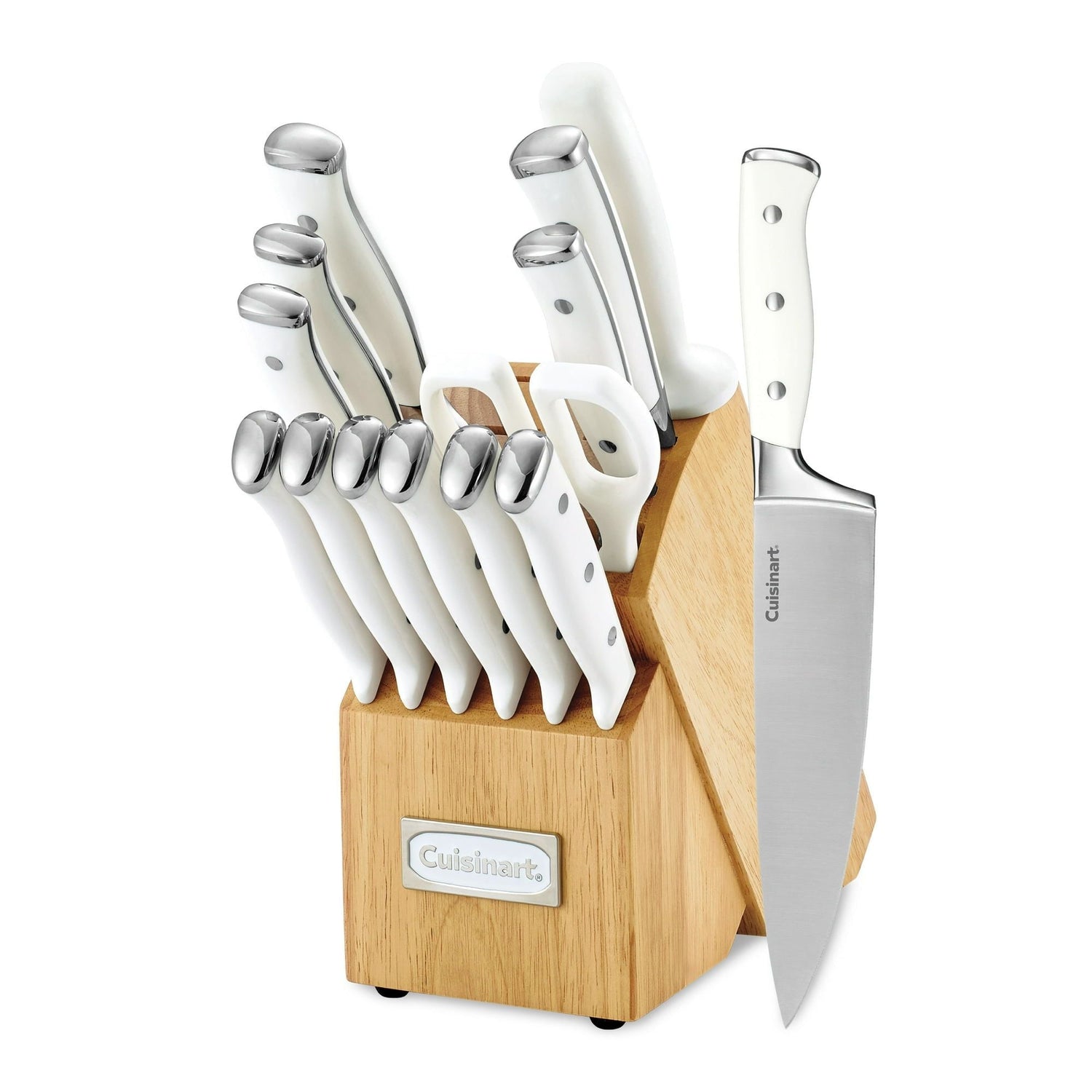 Cuisinart Classic Forged White Triple Rivet Knife Block Set C77WTR-15P3