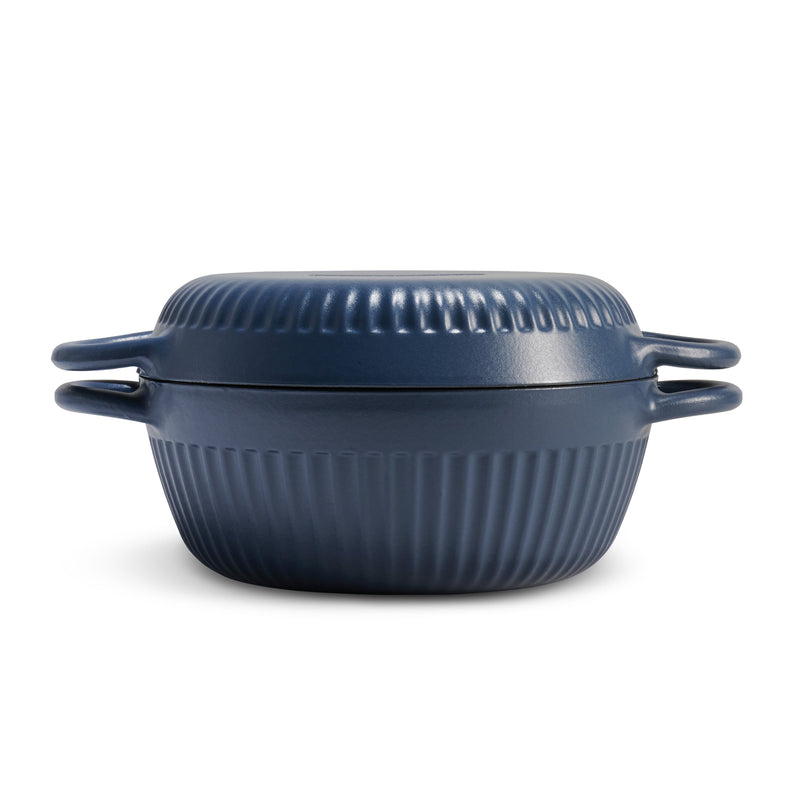 Tramontina 4 QT Enameled Cast Iron Dutch Oven for Bread Baking Blue