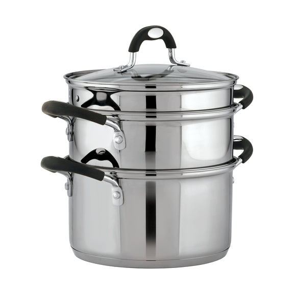 Tramontina Stainless Steel 3 Quart Steamer & Double-Boiler, 4 Piece