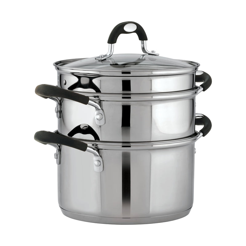 Tramontina Stainless Steel 3 Quart Steamer & Double-Boiler, 4 Piece