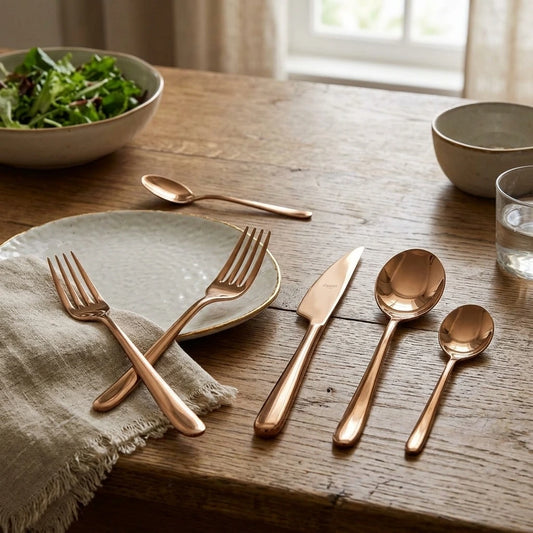 20 Pcs Set Linea Oro Flatware Set | Mepra Linea Oro 20-Piece Italian Flatware Set