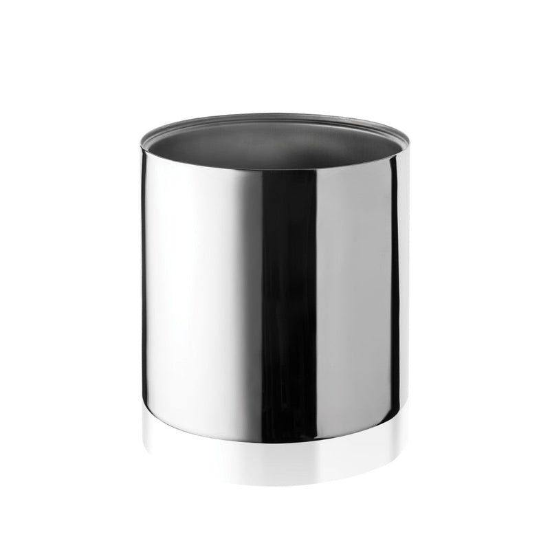 Silver wine bucket on a white background