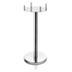 Chrome pedestal with round top on a white background