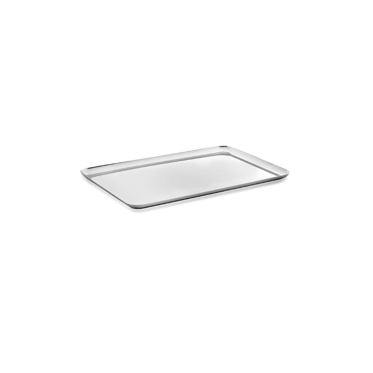 Rectangular glass tray on a white background