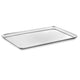 Rectangular metal tray on a white background