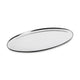 Oval-shaped charger plate on a white background