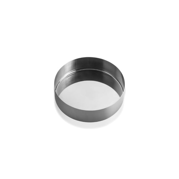 Metallic ring with a reflective surface on a white background
